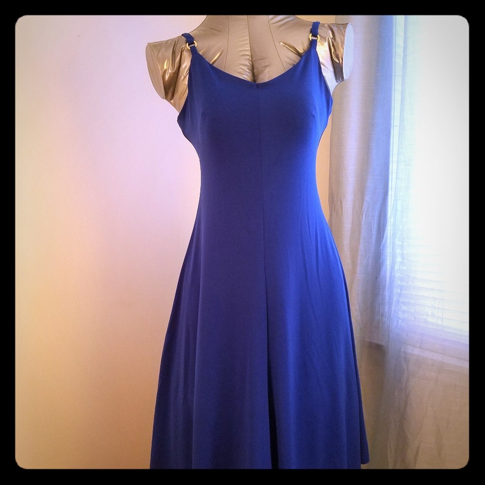 Blue Calvin Klein spaghetti-strap dress
